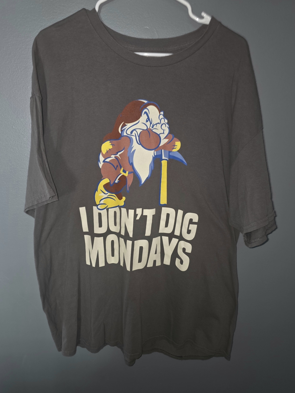 Disney Dark Gray Graphic Tee with White Print